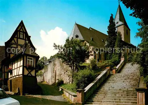 AK / Ansichtskarte Bad Orb Kleinstes Haus mit Pfarrkirche Kat. Bad Orb
