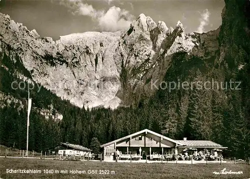 AK / Ansichtskarte Scharitzkehlalm mit Hohem Goell Berchtesgadener Alpen Kat. Berchtesgaden