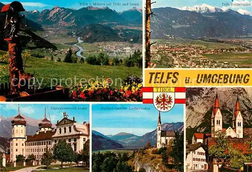 AK / Ansichtskarte Telfs Tirol und Umgebung Alpenpanorama Kloster Wallfahrtskirche