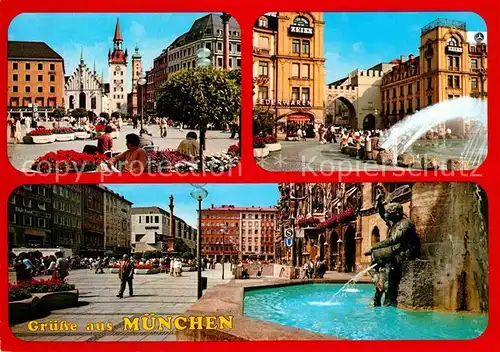 AK / Ansichtskarte Muenchen Marienplatz Karlstor Brunnen  Kat. Muenchen