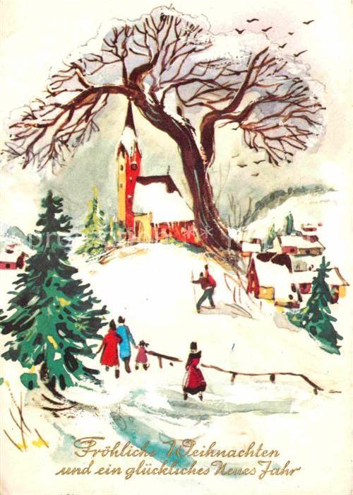 Ak Ansichtskarte Weihnachten Neujahr Kirche Baum Kat Greetings Nr Kb Oldthing Ansichtskarten Unsortierte Motivkarten