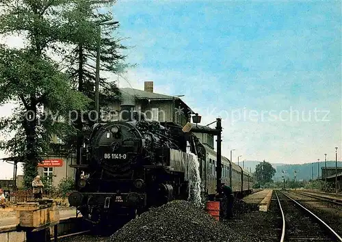 AK / Ansichtskarte Lokomotive Gueterzugdamflokomotive 861141 Bahnhof Wilthen  Kat. Eisenbahn