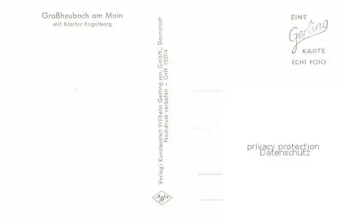 AK / Ansichtskarte Grossheubach Main mit Kloster Engelberg