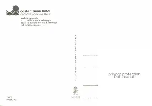 AK / Ansichtskarte Crotone Costa Tiziana Hotel Kat. Crotone