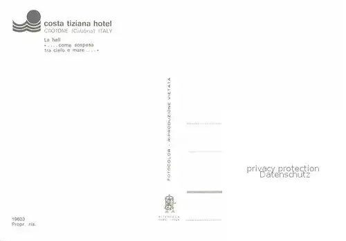 AK / Ansichtskarte Crotone Costa Tiziana Hotel Halle Kat. Crotone