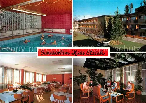 AK / Ansichtskarte Elzach Sanatorium Haus Elzach Hallenbad Speisesaal Aufenthaltsraum Kat. Elzach