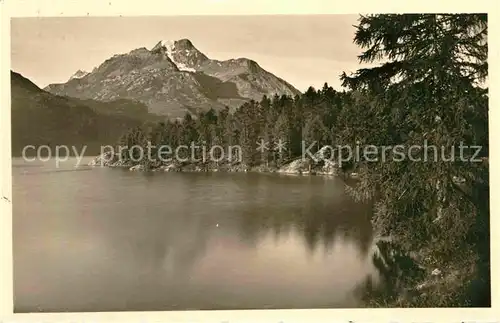 AK / Ansichtskarte Sils Engadin Graubuenden mit Silser See und Halbinsel Chaste Kat. 