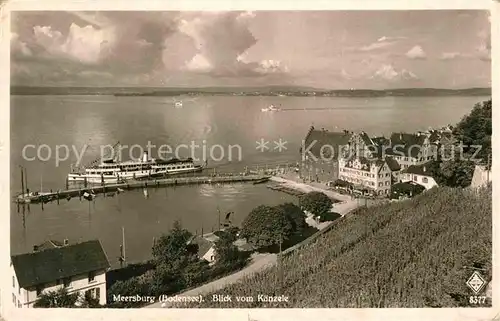 AK / Ansichtskarte Dampfer Seitenrad Meersburg Bodensee Blick vom Kaenzele  Kat. Schiffe