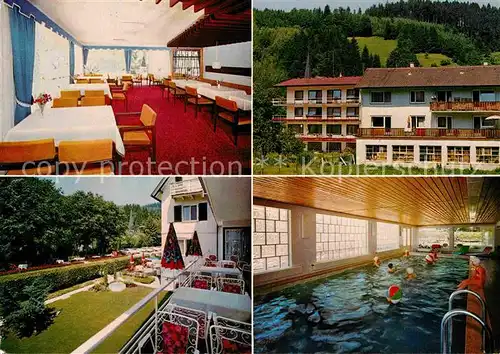 AK / Ansichtskarte Schoenmuenzach Hotel Pension Klumpp Restaurant Terrasse Hallenbad Kat. Baiersbronn