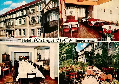AK / Ansichtskarte Wittingen Niedersachsen Hotel Wittinger Hof Gastraeume Terrasse Kat. Wittingen