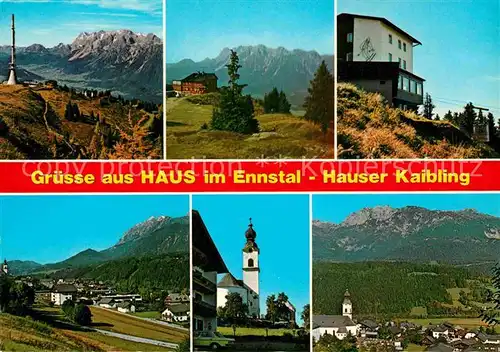 AK / Ansichtskarte Haus Ennstal Hauser Kaibling Panorama Kirche Bergstation Kat. Oesterreich