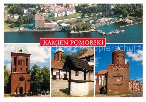 AK / Ansichtskarte Kamien Pomorski Fliegeraufnahme Kirche Brunnen Turm Kat. Cammin Pommern