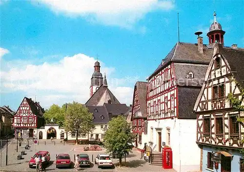 AK / Ansichtskarte Kirchberg Hunsrueck Marktplatz Fachwerkhaeuser Kat. Kirchberg (Hunsrueck)