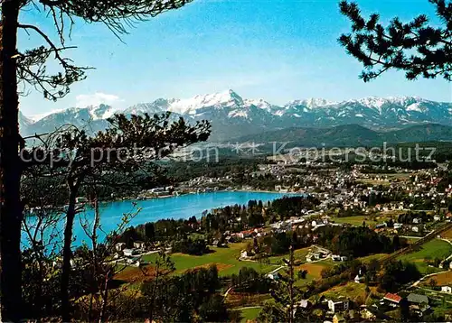 AK / Ansichtskarte Velden Woerthersee Panorama mit Mittagskogel und Julische Alpen
