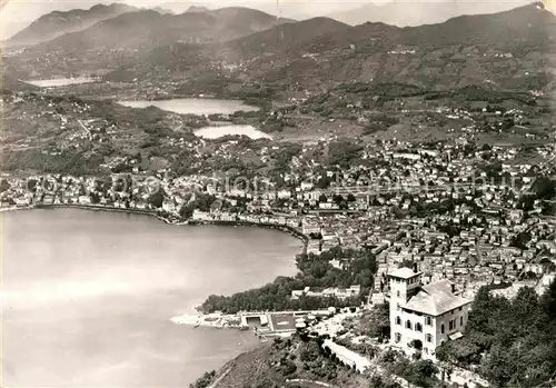 AK / Ansichtskarte Lugano Lago di Lugano Monte Bre Vetta Kulm veduta aerea Luganersee
