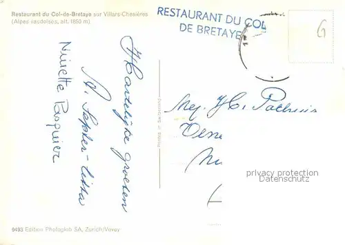 AK / Ansichtskarte Villars Chesieres Restaurant du Col de Bretaye Kat. Villars
