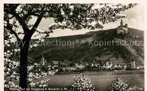 AK / Ansichtskarte Marksburg Fruehling Panorama Kat. Braubach