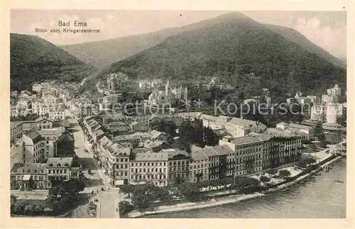 AK / Ansichtskarte Ems Bad Blick vom Kriegerdenkmal  Kat. Bad Ems