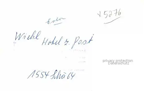 AK / Ansichtskarte Wiehl Gummersbach Hotel zur Post Kat. Wiehl