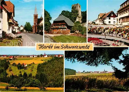 AK / Ansichtskarte Hardt Schramberg Ortsansicht mit Kirche Burgruine Landschaftspanorama Schwarzwald Kat. Hardt