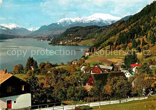 AK / Ansichtskarte Dellach Millstaettersee Panorama mit Alpenblick