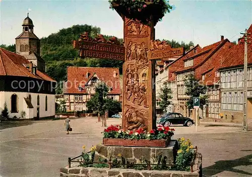 AK / Ansichtskarte Bad Grund Marktplatz Wegweiser Kat. Bad Grund (Harz)