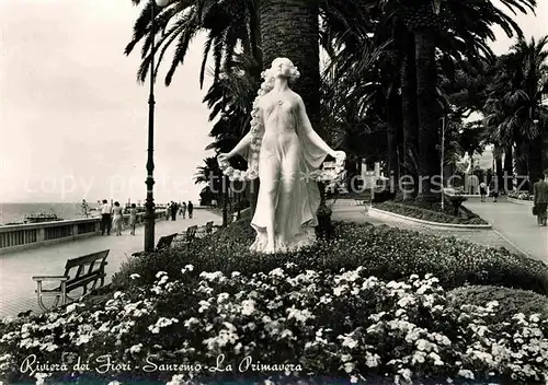 AK / Ansichtskarte Sanremo La Primavera Riviera dei Fiori Promenade Statue Kat. 