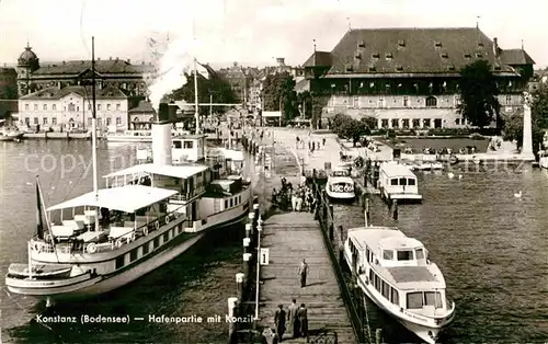 AK / Ansichtskarte Konstanz Bodensee Hafenpartie mit Konzil Kat. Konstanz