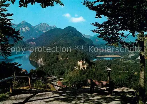 AK / Ansichtskarte Hohenschwangau Blick von der Jugend Alpsee Schwansee Vilser Kegel Kat. Schwangau