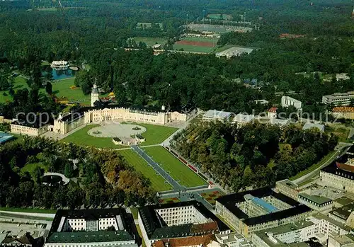 AK / Ansichtskarte Karlsruhe Baden Fliegeraufnahme Schloss
