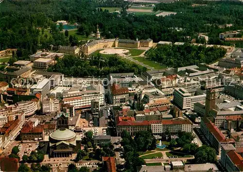 AK / Ansichtskarte Karlsruhe Baden Fliegeraufnahme mit Schloss