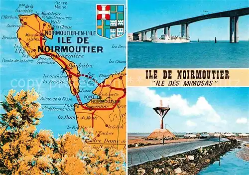 AK / Ansichtskarte Noirmoutier en l Ile Bruecke Landkarte Kat. Noirmoutier en l Ile