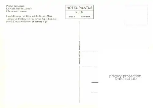 AK / Ansichtskarte Pilatus Kulm Hotel Terrasse mit Berner Alpenblick Kat. Pilatus Kulm