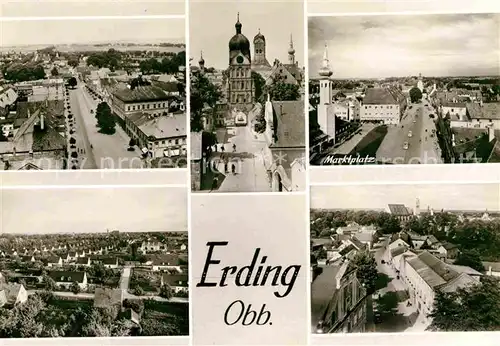 AK / Ansichtskarte Erding Marktplatz Panorama Kirche Kat. Erding