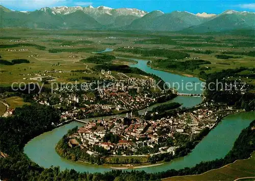 AK / Ansichtskarte Wasserburg Inn mit Apenkette Fliegeraufnahme Kat. Wasserburg a.Inn