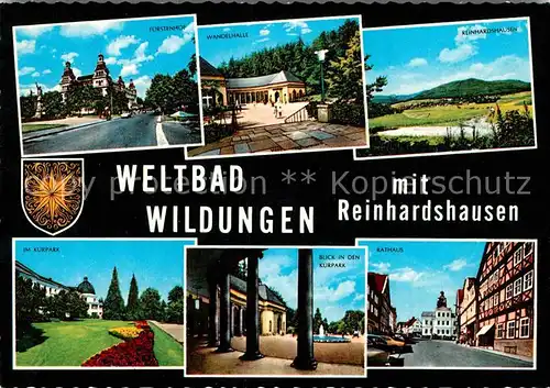 AK / Ansichtskarte Reinhardshausen Fuerstenhof Wandelhalle Kurpark Rathaus Fachwerkhaeuser Kat. Bad Wildungen