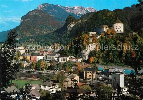 AK / Ansichtskarte Kufstein Tirol Ansicht mit Schloss Festungsstadt Blick auf Zahmen Kaiser Kat. Kufstein