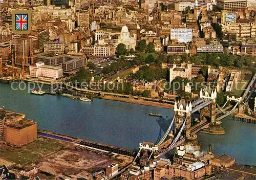 AK / Ansichtskarte London Tower Bridge aerial view Kat. City of London