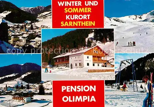 AK / Ansichtskarte Sarnthein Panorama Wintersportplatz Pension Olimpia