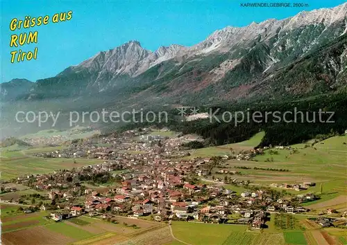 AK / Ansichtskarte Rum Tirol Wandergebiet am Fusse des Karwendelgebirges Fliegeraufnahme