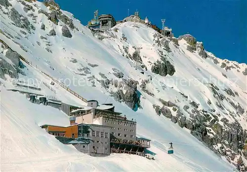 AK / Ansichtskarte Zugspitze mit Hotel Schneefernerhaus Gletscherbahn und Gipfelbahn Kat. Garmisch Partenkirchen