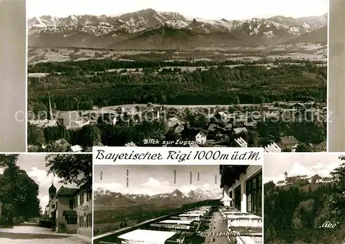 AK / Ansichtskarte Hohenpeissenberg Fliegeraufnahme mit Zugspitze Bayerischer Rigi Kat. Hohenpeissenberg