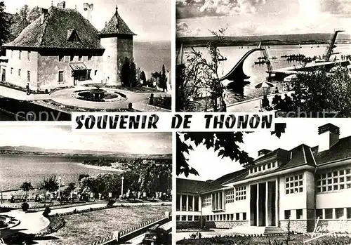 AK / Ansichtskarte Thonon les Bains Chateau de Sonnaz Plage Promenade Batiment Kat. Thonon les Bains