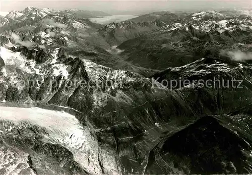 AK / Ansichtskarte Rhonegletscher Glacier du Rhone mit Furkastrasse Urserntal und Gotthardberge Kat. Rhone