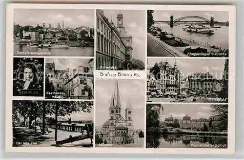 AK / Ansichtskarte Bonn Rhein Marktplatz Poppelsdorfer Schloss Beethovenhaus  Kat. Bonn