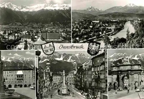 AK / Ansichtskarte Innsbruck Stadtbild mit Alpenpanorama Innenstadt  Kat. Innsbruck