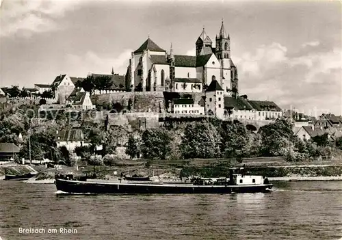 AK / Ansichtskarte Breisach Rhein Rheinpartie mit Muenster Kat. Breisach am Rhein