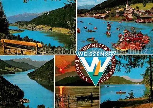 AK / Ansichtskarte Weissensee Kaernten Panorama Teilansichten Kat. Weissensee