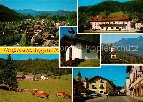 AK / Ansichtskarte St Aegyd Neuwalde Panorama Kapelle Gasthof Kirche Dorfmotiv Kat. St. Aegyd am Neuwalde