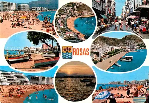 AK / Ansichtskarte Rosas Costa Brava Cataluna Strandpartien Ortsmotive Promenade Kat. Alt Emporda